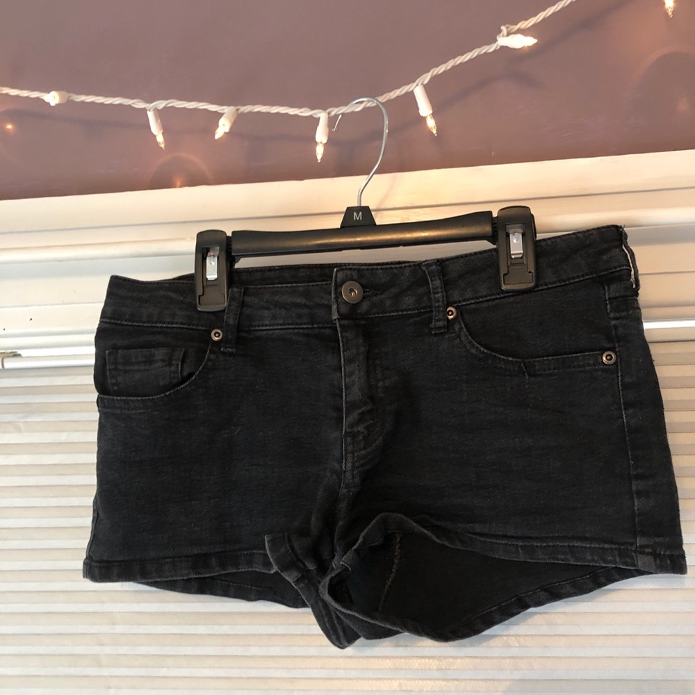 Black Denim Shorts